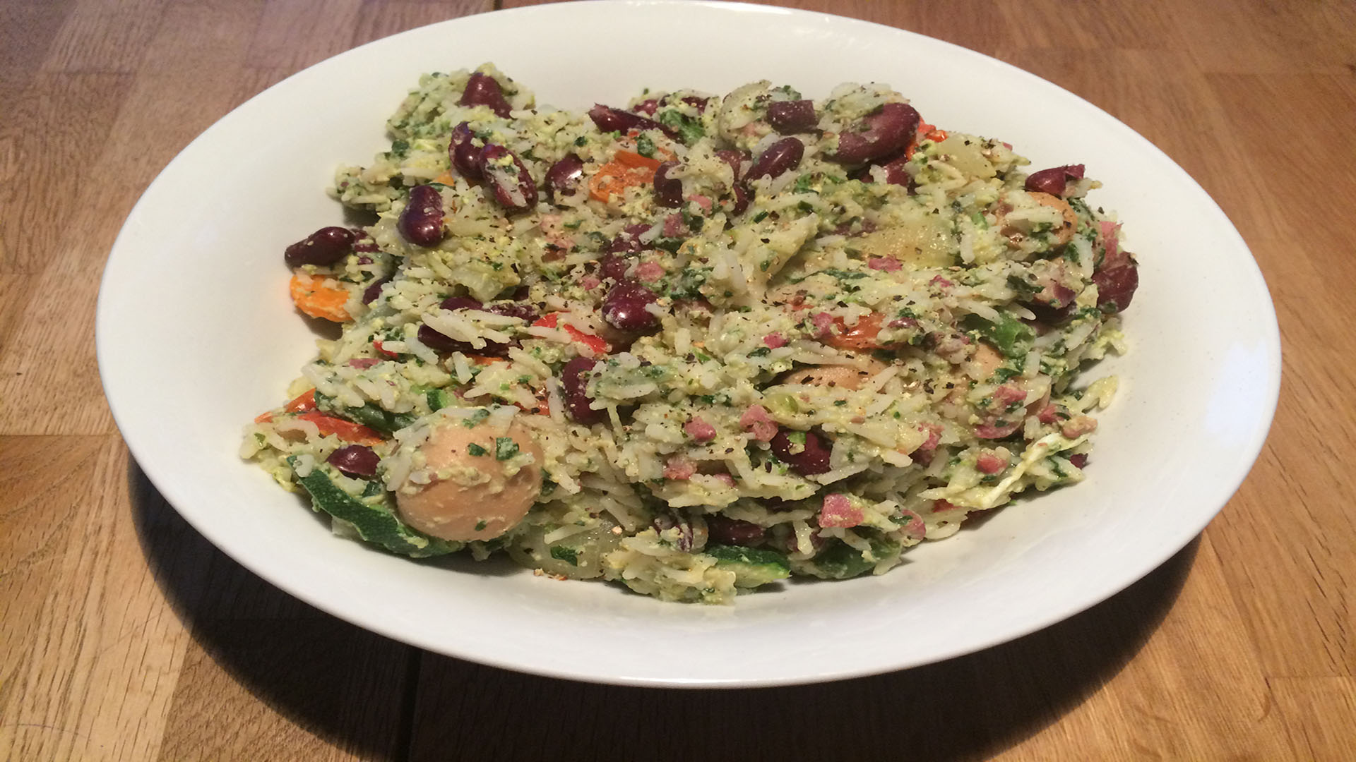 Reispfanne mit Schinken und Bohnen (Rezept mit Bild) | Kochen-verstehen.de