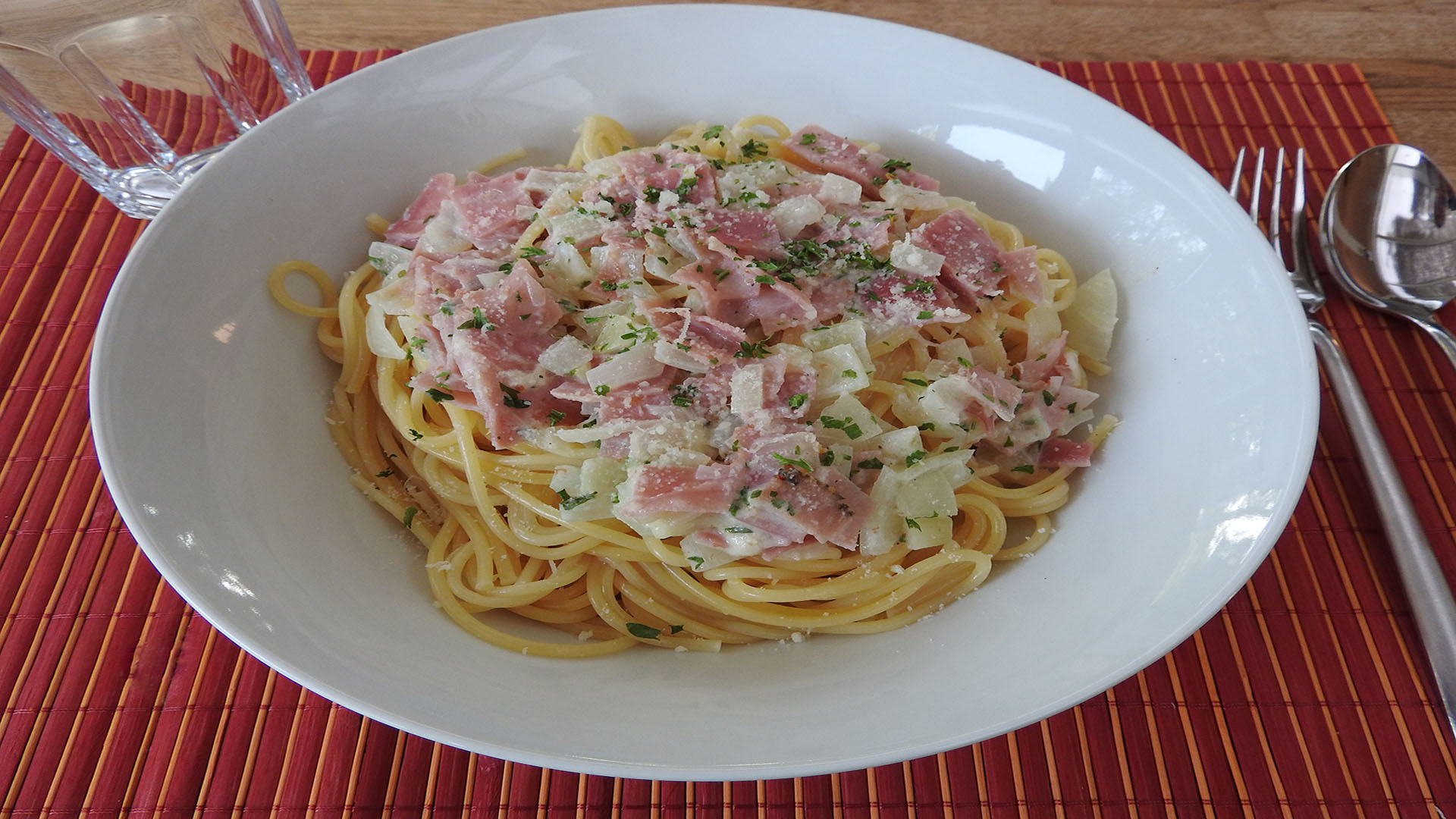 Spaghetti Carbonara (light) auf Kochen-verstehen.de