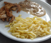 Champignon-Rahm-Geschnetzeltes mit Tagliatelle