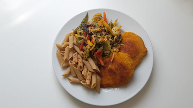 Cordon Bleu mit Vollkornnudeln und Gemüse (Rezept mit Bild) | Kochen ...