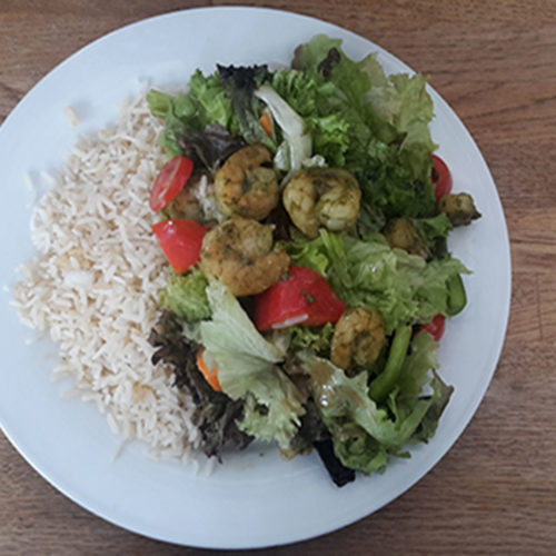 Garnelen mit Reis und Salat (Rezept mit Bild) auf Kochen-verstehen.de