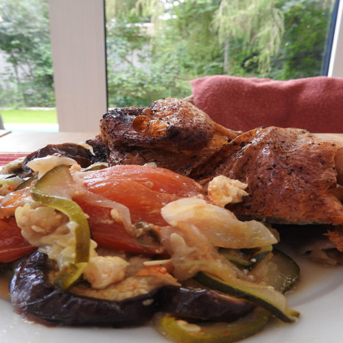 Gebackenes Hähnchen mit Backgemüse auf Kochen-verstehen.de