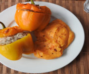 Gefüllte Paprika mit Süßkartoffelbrei auf Kochen-verstehen.de