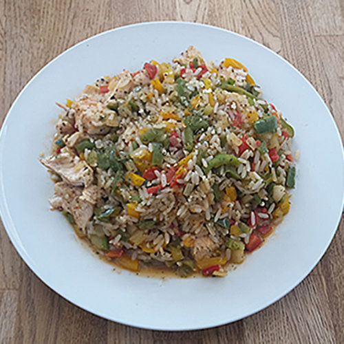 Hähnchen mit Paprika und Reis (Rezept mit Bild) auf Kochen-verstehen.de