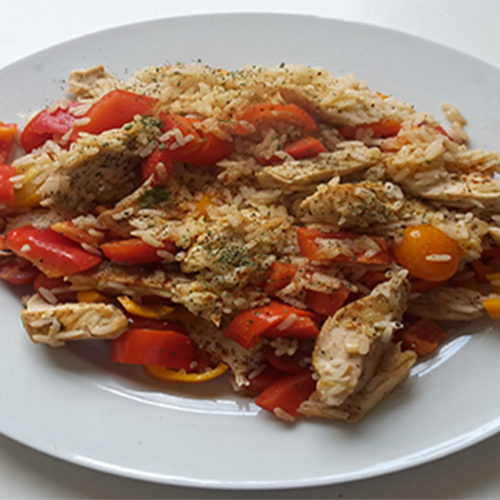 Hähnchen mit Reis und Cherrytomaten (Rezept mit Bild) auf Kochen-verstehen.de