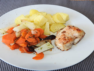 Kartoffeln mit Gemüse und Pute