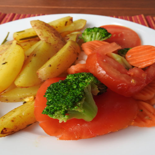 Kartoffelspalten mit Kaisergemüse auf Kochen-verstehen.de