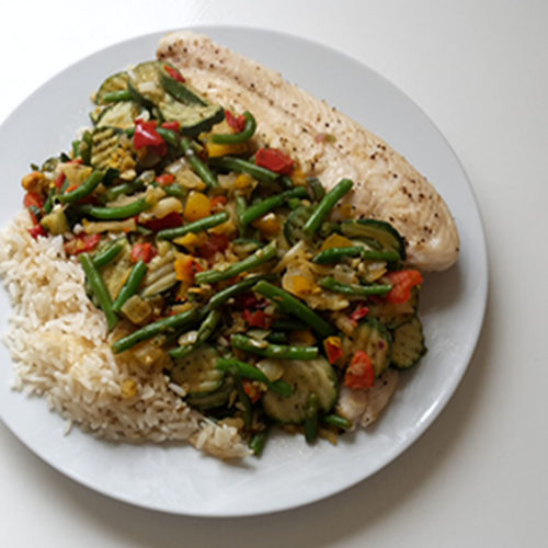 Pangasiusfilet mit Reis und Italienischem Gemüse (Rezept mit Bild) auf Kochen-verstehen.de