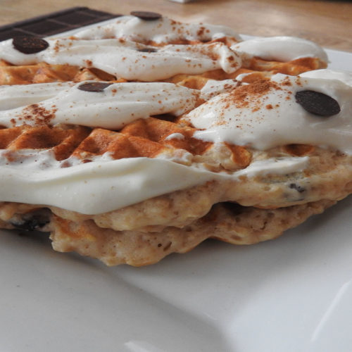 Protein-Waffeln mit Magerquark-Creme auf Kochen-verstehen.de