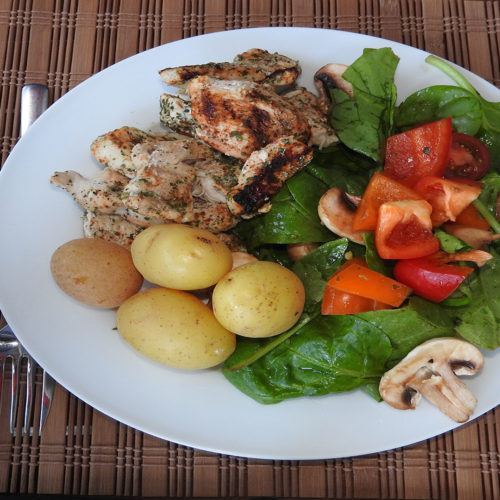 Putenfilet mit Spinatsalat | Kochen-verstehen.de