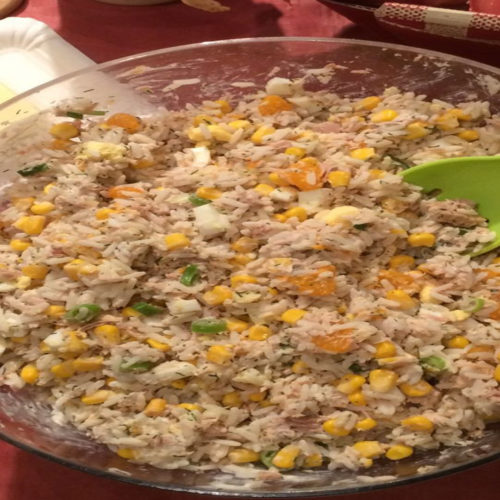 Reis-Salat mit Mais und Lauch auf Kochen-verstehen.de