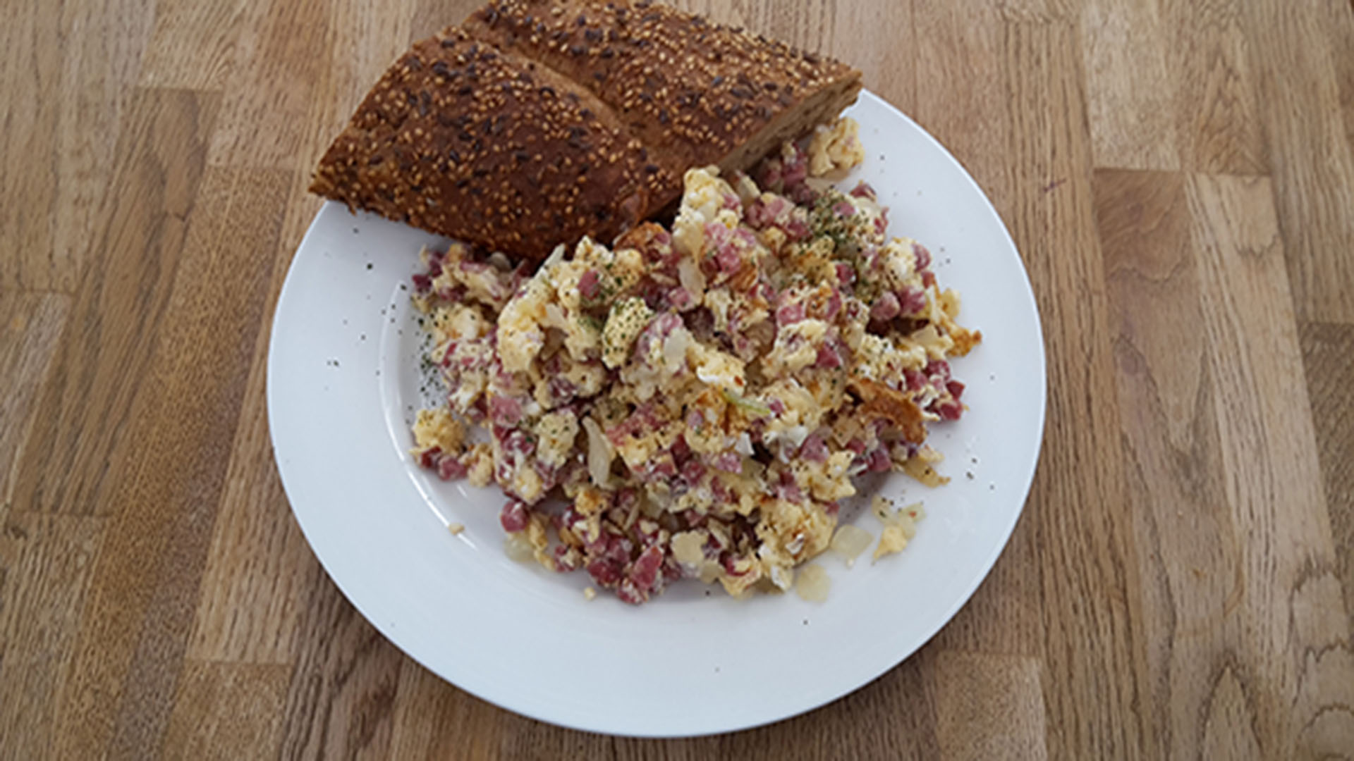 Rührei mit Schinken | Kochen-verstehen.de