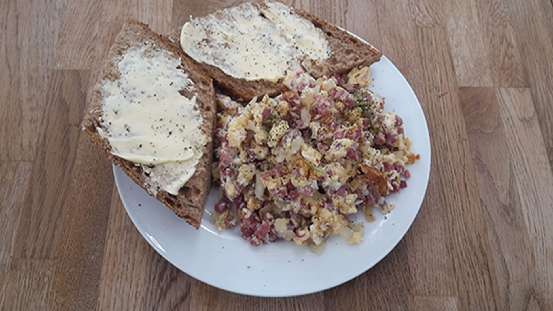 Rührei mit Schinken | Kochen-verstehen.de