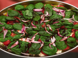 Tomate-Mozzarella-Salat mit Zwiebeln auf Kochen-verstehen.de